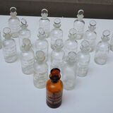 6 old glass chemist bottles