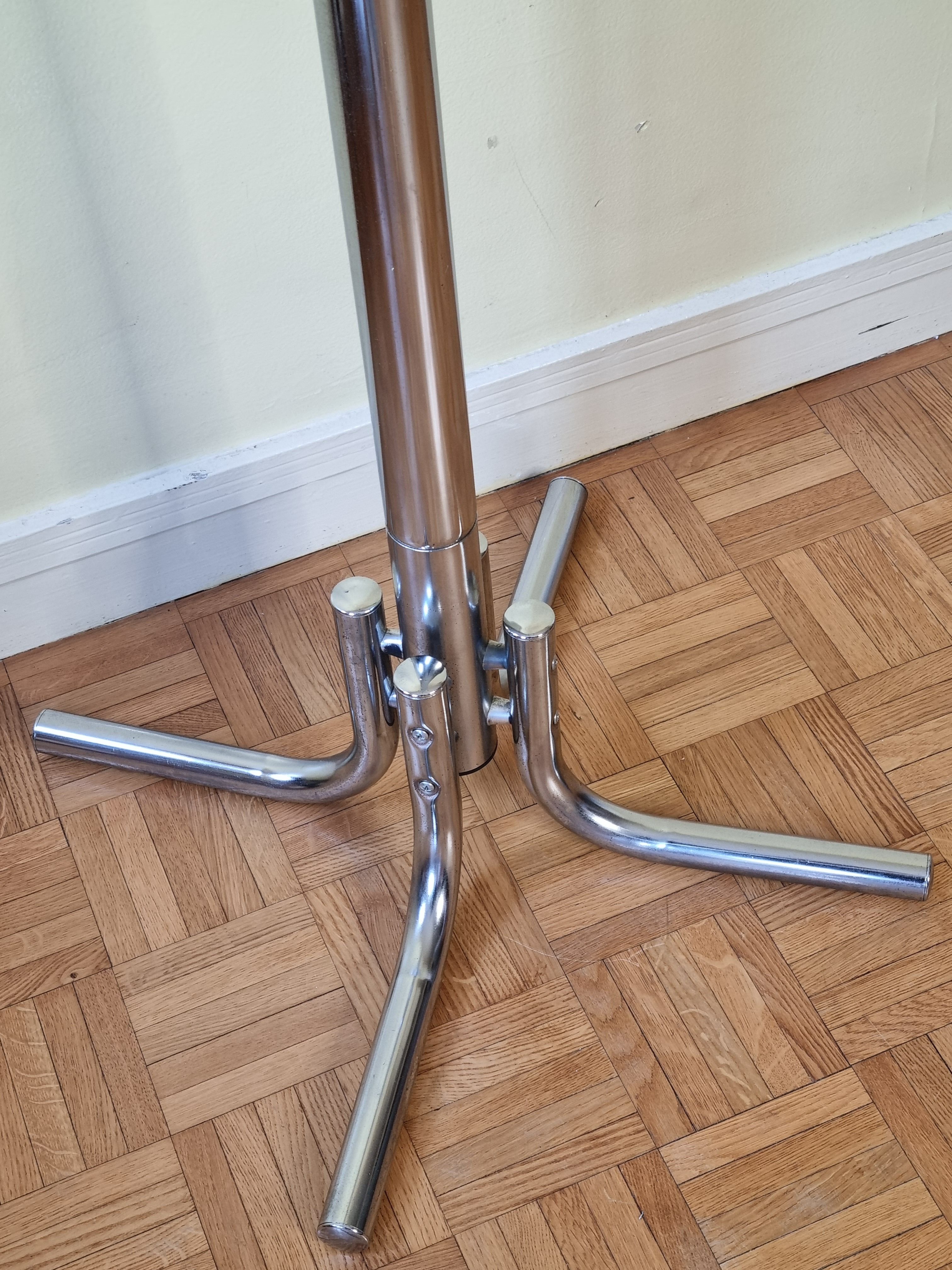 Vintage chrome metal coat rack, 70s-80s