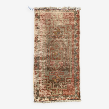 Petit tapis turc vintage 102x49 cm, Short Runner, Tribal, Shabby, Mini Carpet