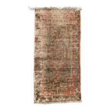 Small Vintage Turkish Rug 102x49 cm, Short Runner, Tribal, Shabby, Mini Carpet