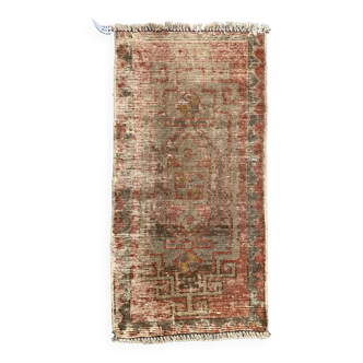 Petit tapis turc vintage 102x49 cm, Short Runner, Tribal, Shabby, Mini Carpet