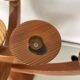 Large Swedish folding candle holder solid wood