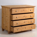 Antique solid pine chest of drawers – European rustic carved chest of drawers – circa 1900
