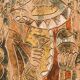 Bas-relief in terracotta, raw art, signed Christophe Jehan.
