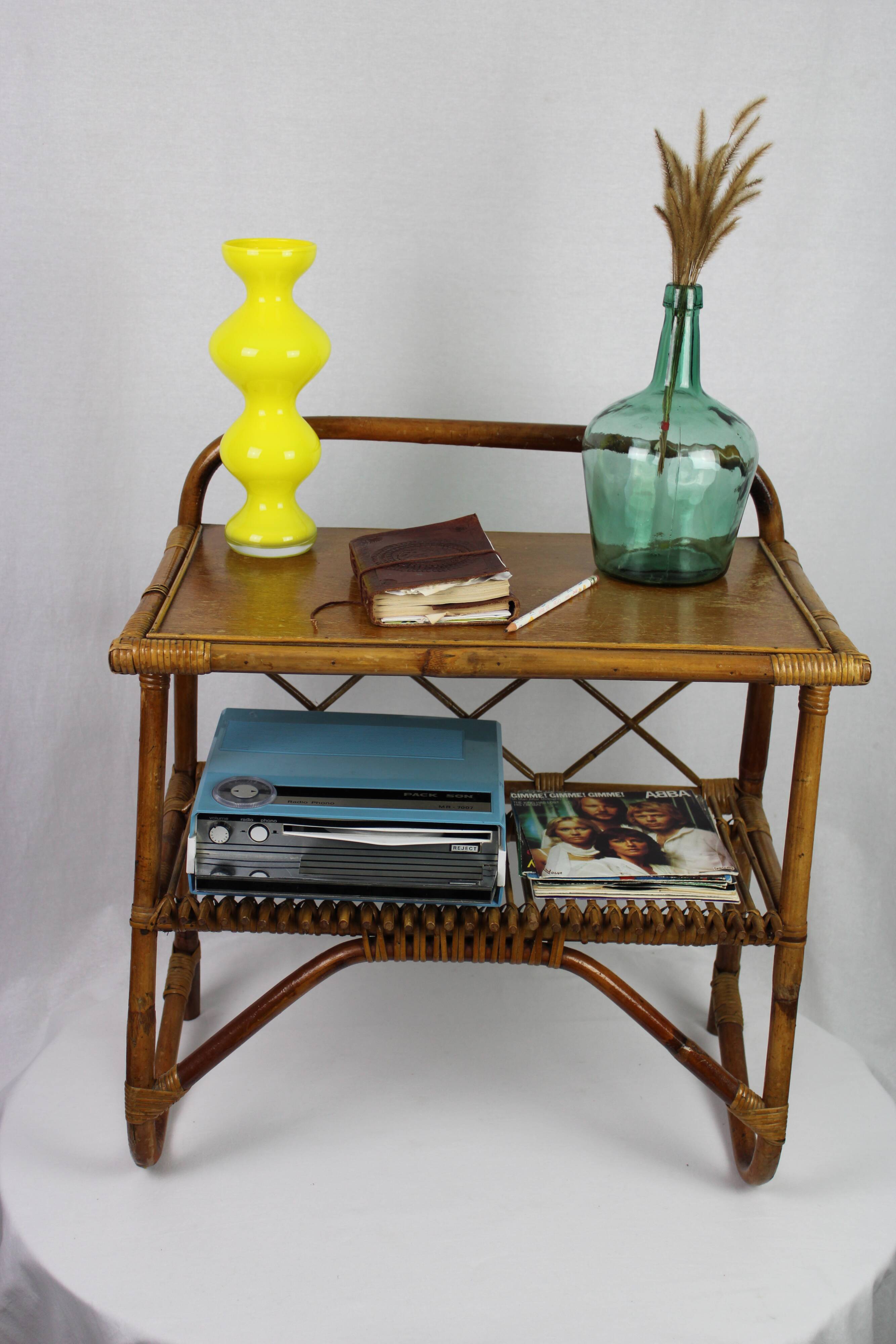 Rattan bedside table