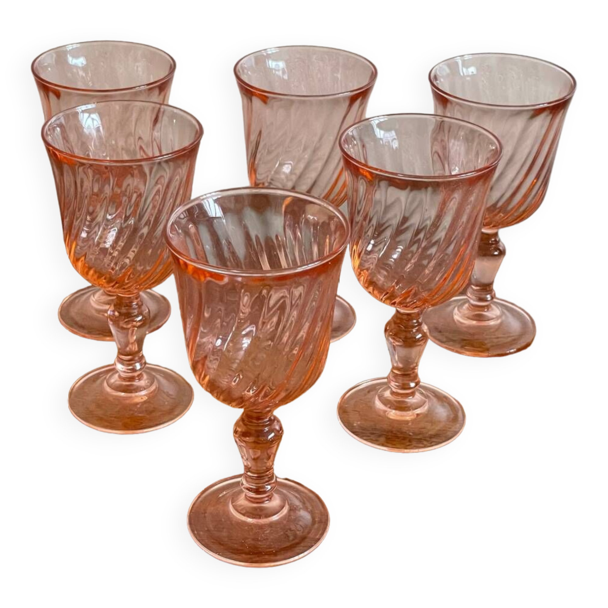 6 small Rosaline glasses