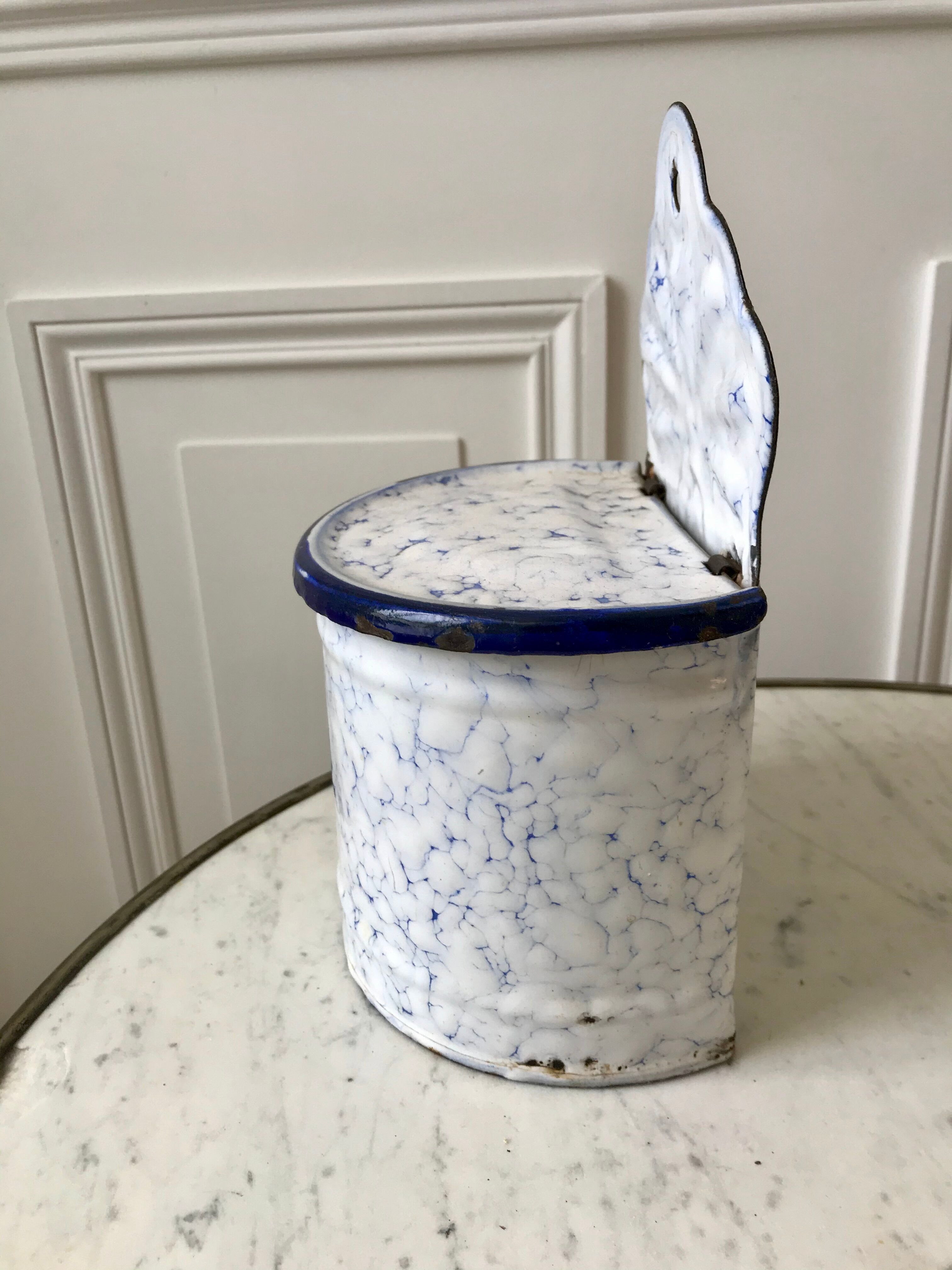 enamelled salt jar to be fixed early twentieth century
