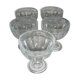 5 moulded glass standing cups for desserts