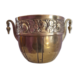 Cache-pot Art Nouveau en laiton