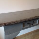 Console en teck vintage grise