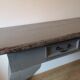 Console en teck vintage grise