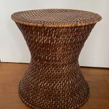Rattan and cane side table