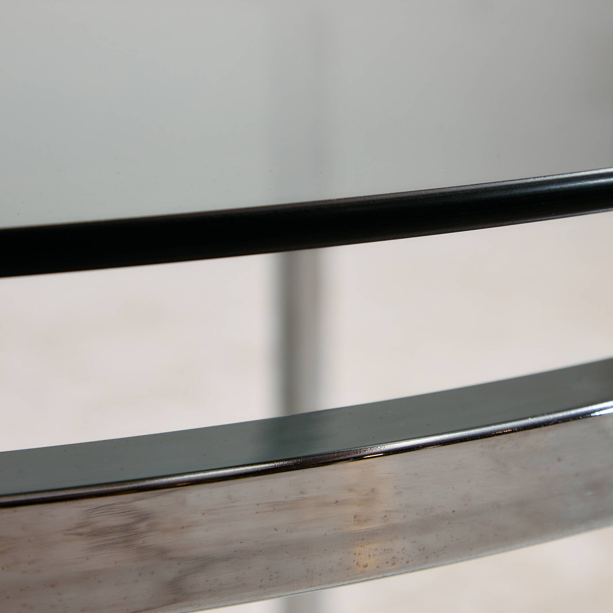 Chrome and glass coffee table