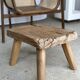 Petite table d'appoint ou tabouret en teck blond quadripode H:30 L43 l30