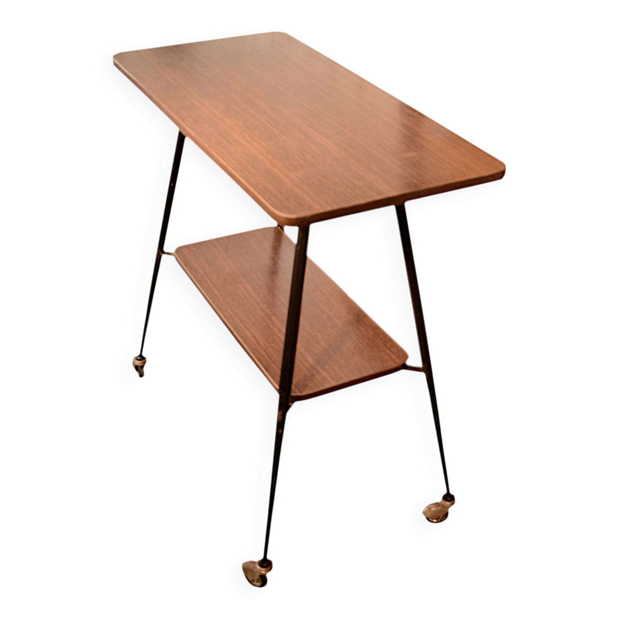 Chocolate formica rolling serving table 73x36cm
