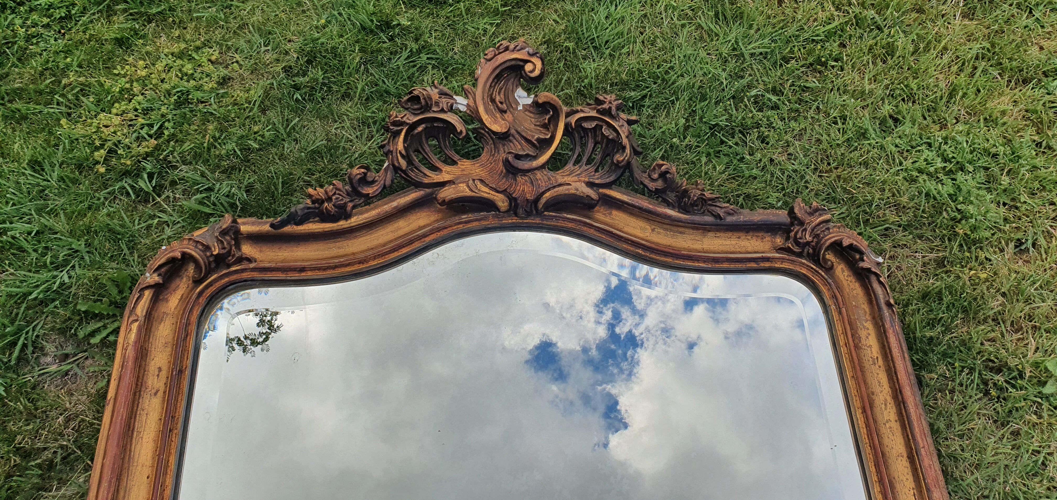 Gilded mirror of louis XV style fireplace 1900 79x145cm