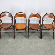 Set of Four Bauhaus Folding Chairs B751 by Ligna, Czechoslovakia 1930s