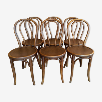 Suite 8 chaises Thonet de bistrot 1920