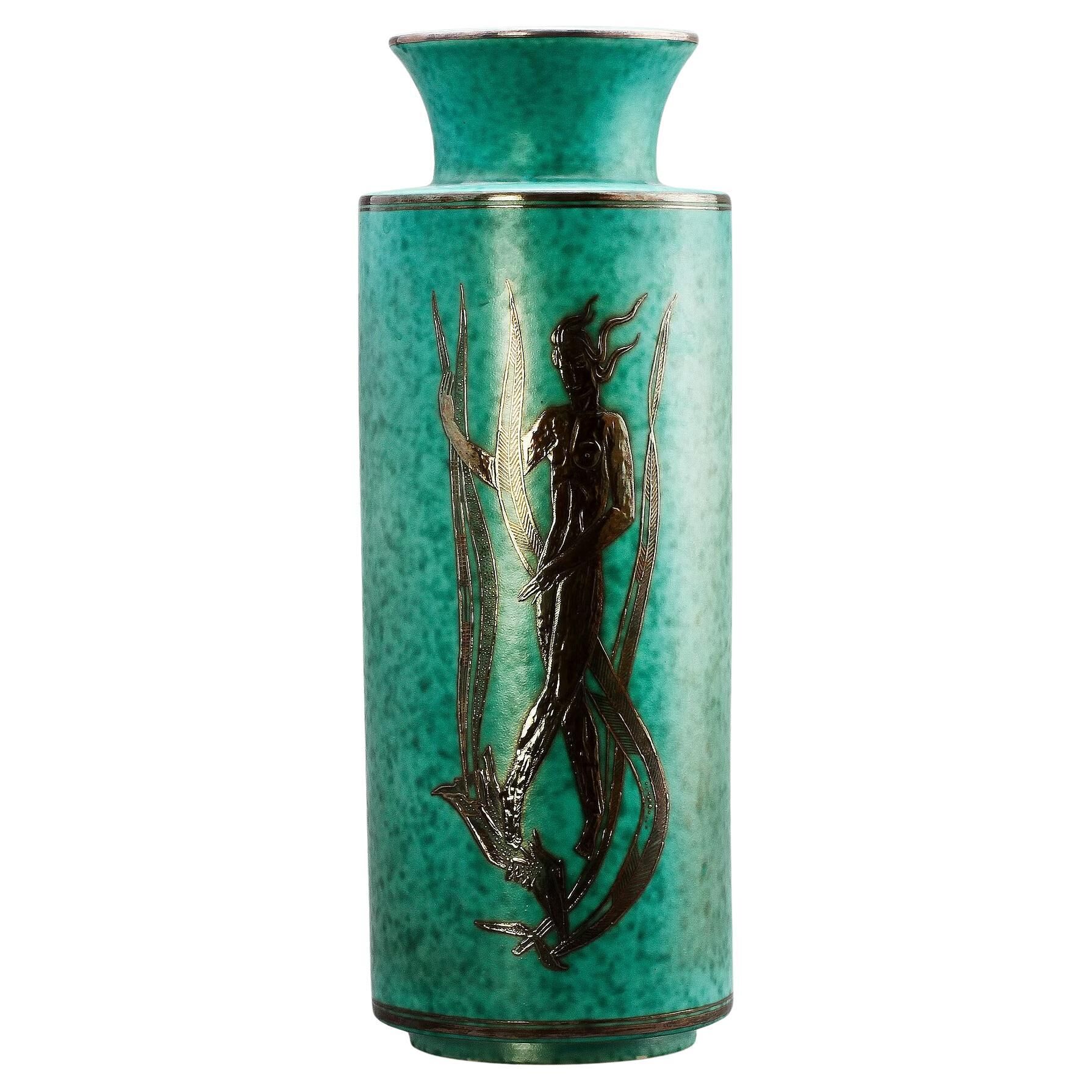 Wilhelm kage grand vase "argenta" gustavsberg sweden 1950s marked