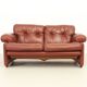 Coronado two-seater sofa by Tobia Scarpa in cognac leather, 1969