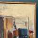 Large original Swedish oil on canvas - 'Blue Bottle and Books' by Gustav Adolf Johansson - 1962 - vintage and framed