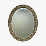 19th century beveled oval mirror