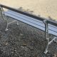 Old white garden bench cast iron feet 19th century