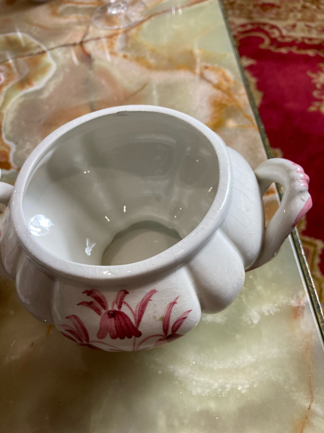 Porcelain and sugar slip tureen