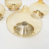 Set of four Dijkstra glass ceiling lights “Drop” The Netherlands, 1960's