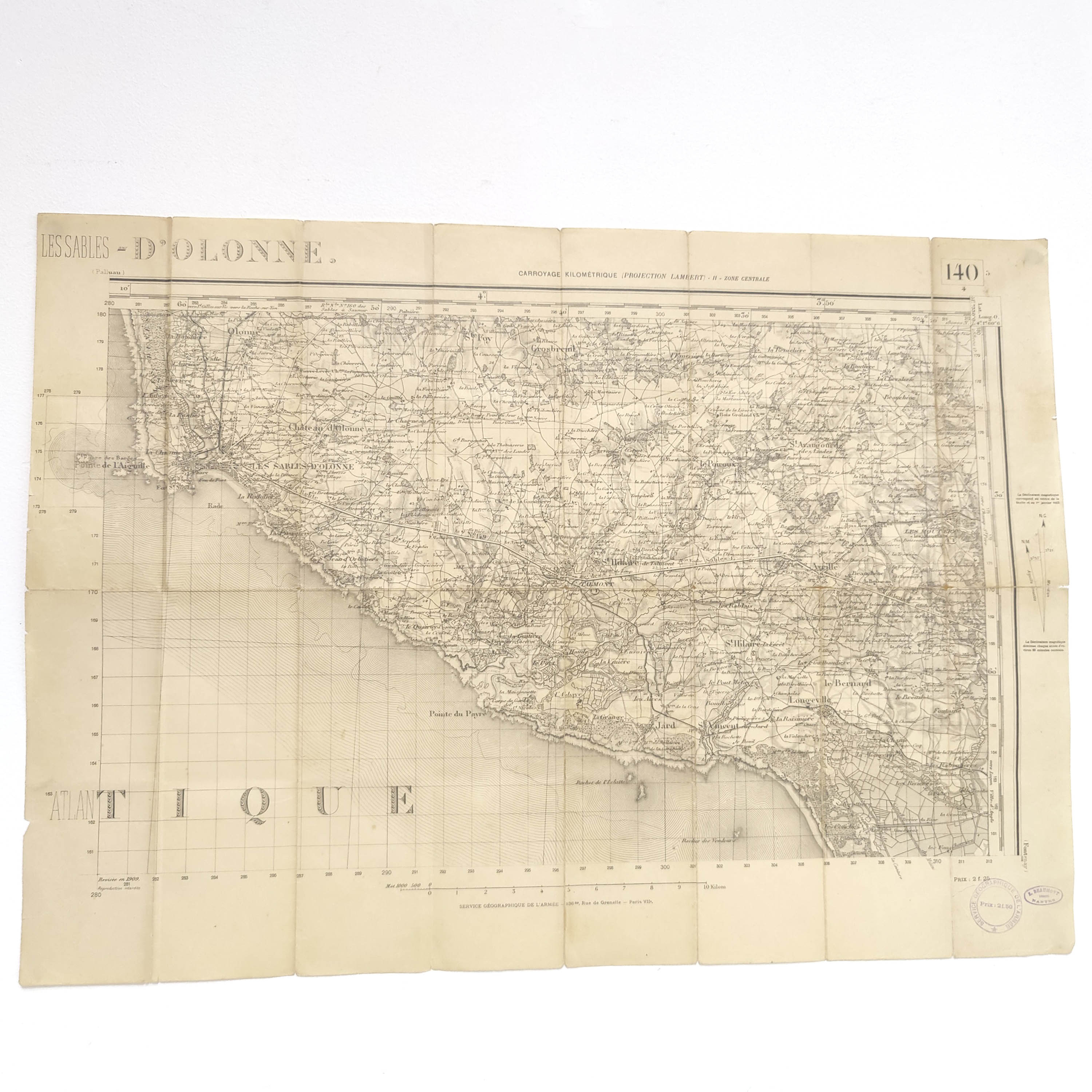Map 1909 les Sables-d'Olonne
