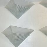 Postmodern Set of four large thick murano glass sconces by Mazzega. Italy 1980s