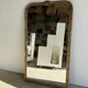 Large gilded mirror 19th century rounded corners mercury glass Louis XVI style