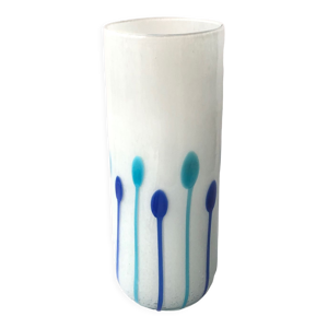 Vase en verre bleu et bleu turquoise