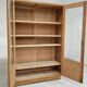 Armoire d'école vitrée en chêne 1960