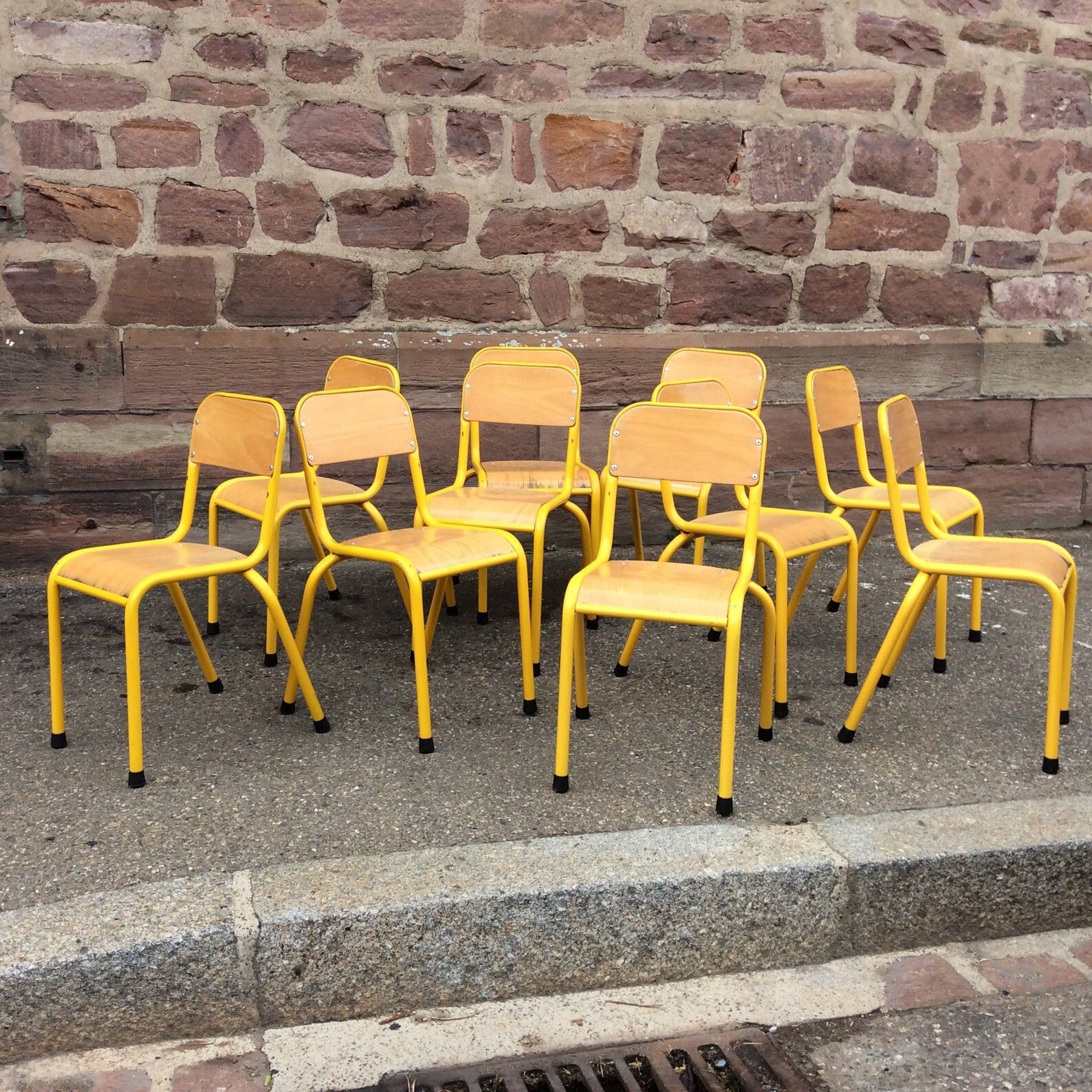 Vintage school children's chair 1970 wood