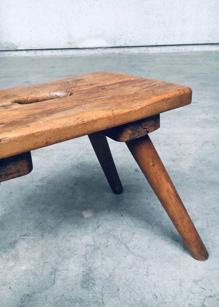 Folk Art Handmade Milk Stool, Late 1800s