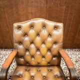 Brown Chesterfield President Chair