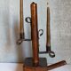 Rustic candle holder Art-popular solid wood and vintage wrought iron