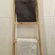 Vintage pine towel rack shelf ladder
