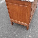 Commode coiffeuse chêne et marbre