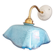 Applique murale Vintage opaline drapée verre de Clichy bleue mouchetée.