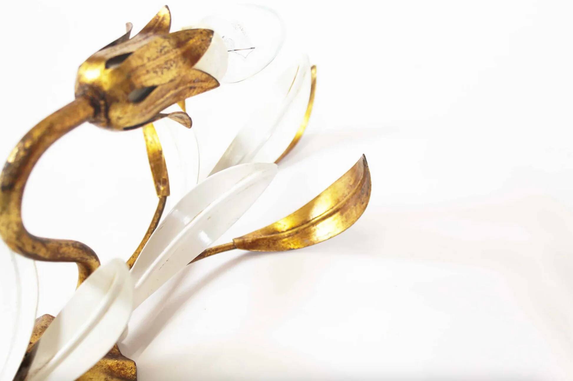 Pair of vintage gilt sheaf of wheat wall lights by Hans Kögl