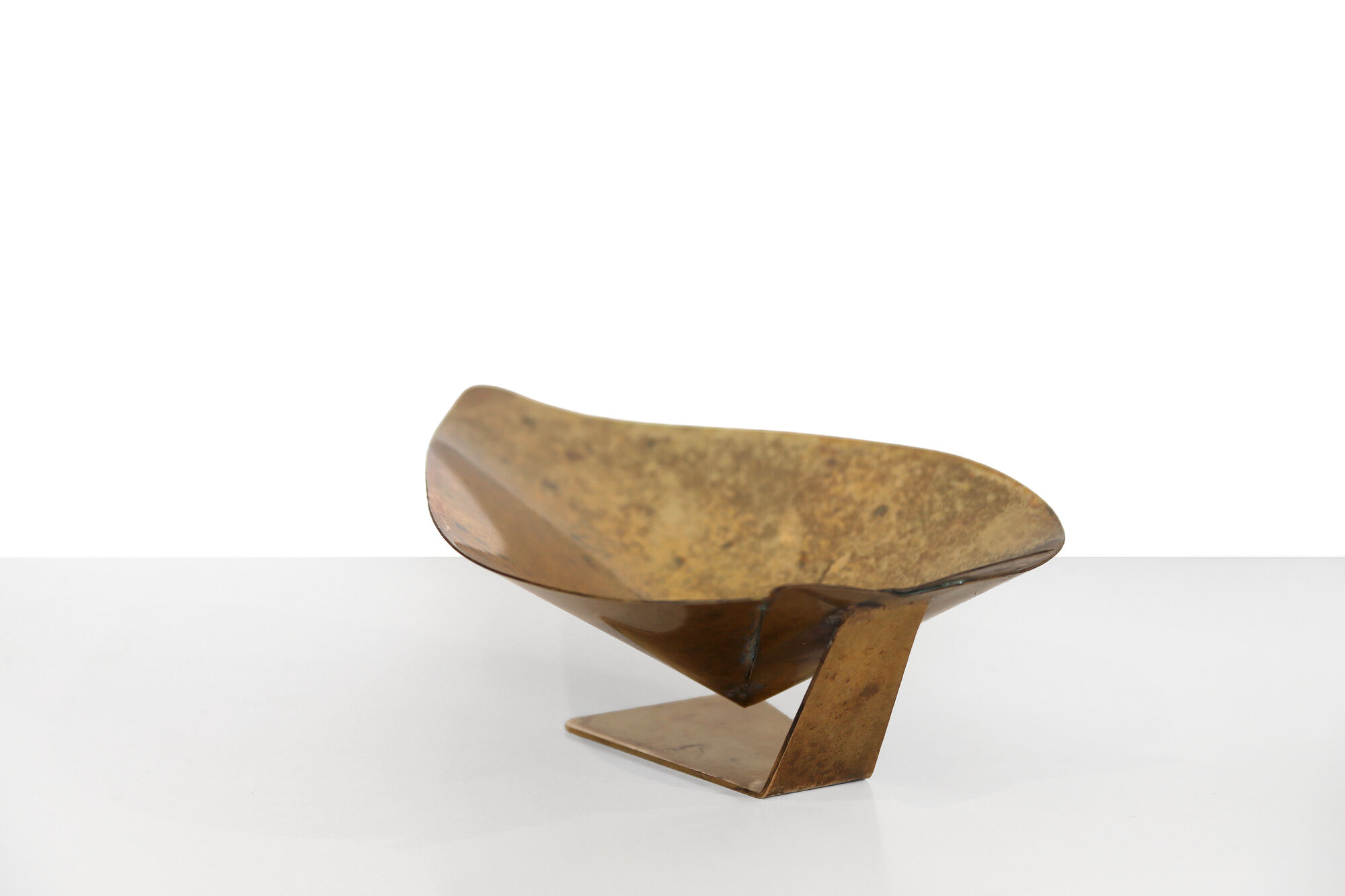 Rare brass Mathieu Matégot vide poche, 1950s