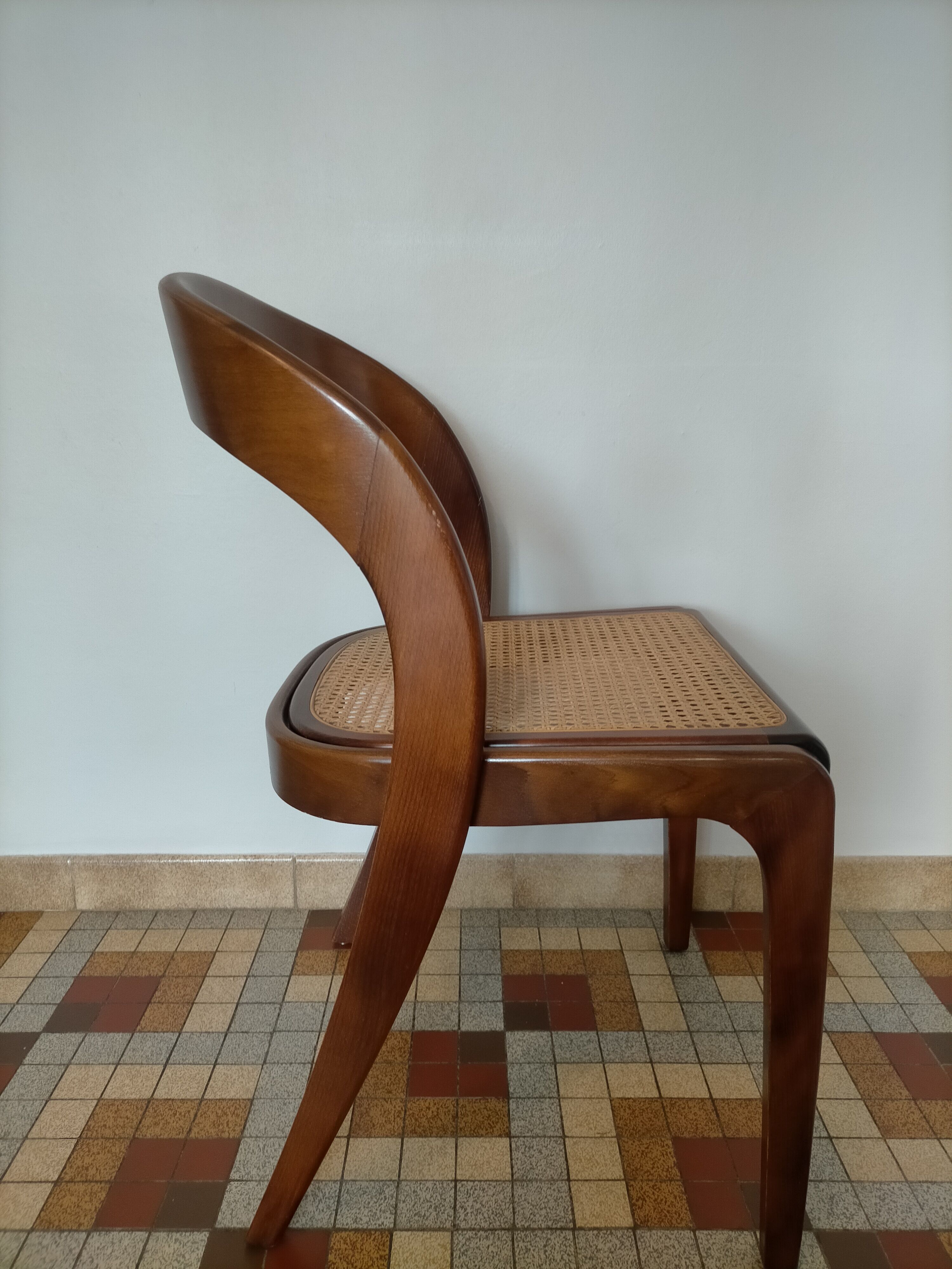 Baumann chairs model Scandinavian gondola wood and canning