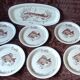 Flat fish service and 6 plates - Gien earthenware