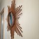 Vintage XL rattan sun mirror