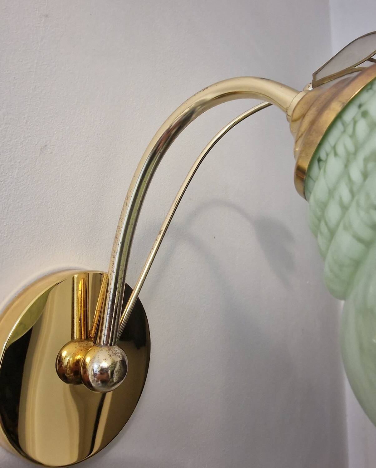 Clichy glass and mother-of-pearl flower wall lights