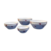 Saladiers Gigognes Porcelaine a Facettes Decor Roses Anciennes et Filet Dor