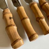 Set of 6 table knives 1960 Riviera bamboo handle