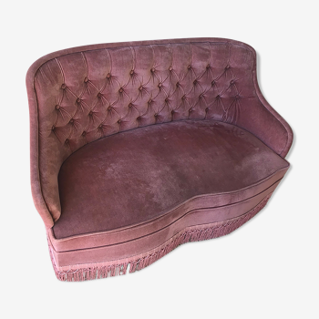 Pink vintage velvet sofa